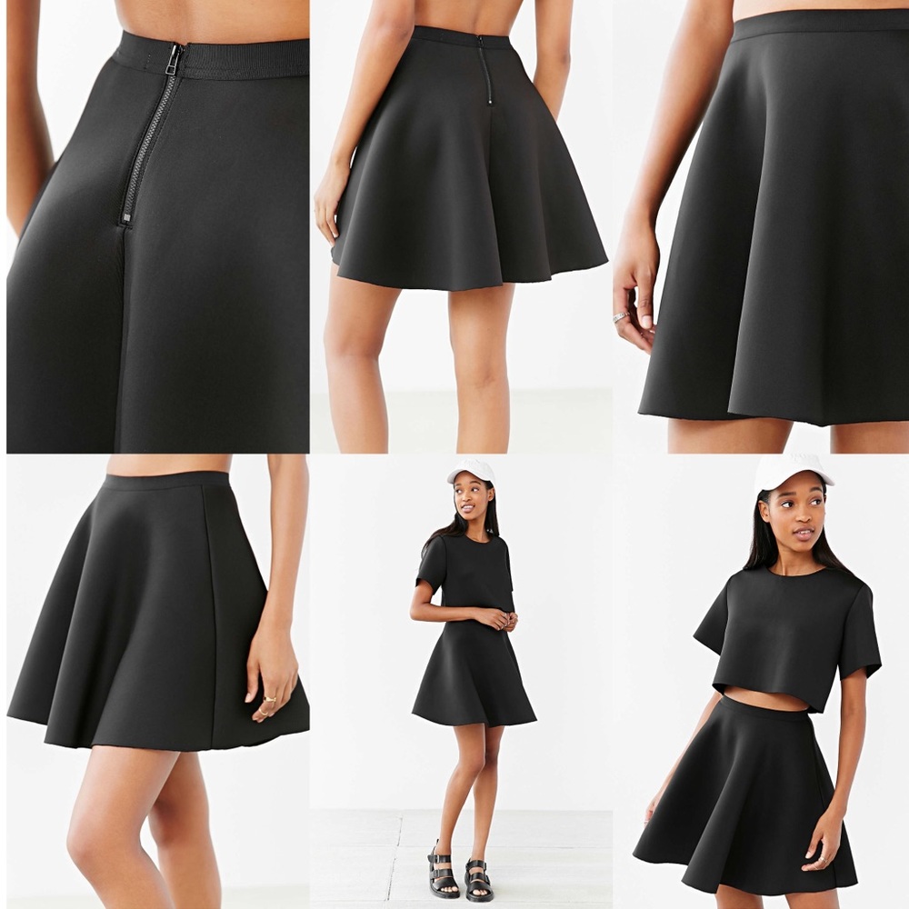 Black Circle Full Swing Pleated mini Skirt XS